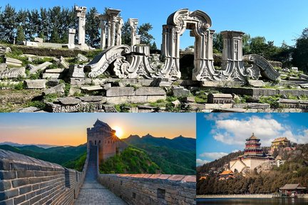 Beijing Badaling Great Wall & Summer Palace & Yuanmingyuan 1-Day Tour (Explore the Royal Gardens + Feel the Majestic Great Wall + Witness the Ancient Chinese Buildings + World Cultural Heritage + High-Quality Tour Guide Service + Round Trip from Beijing)